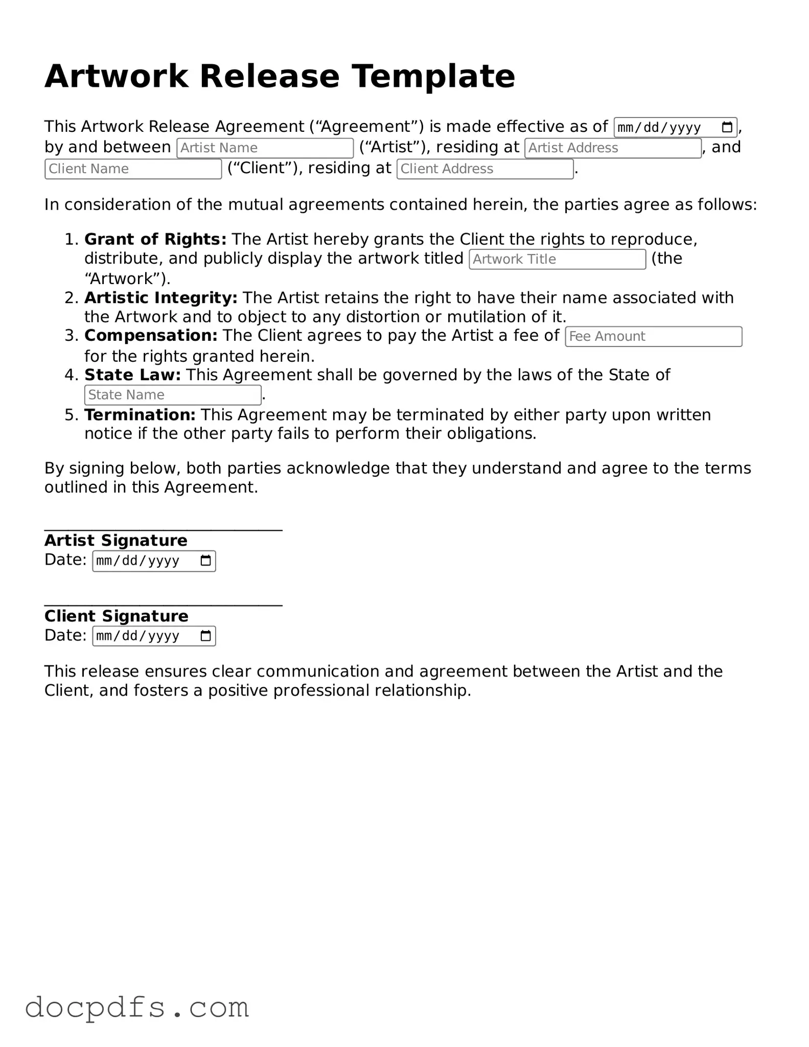 Legal Artwork Release Document