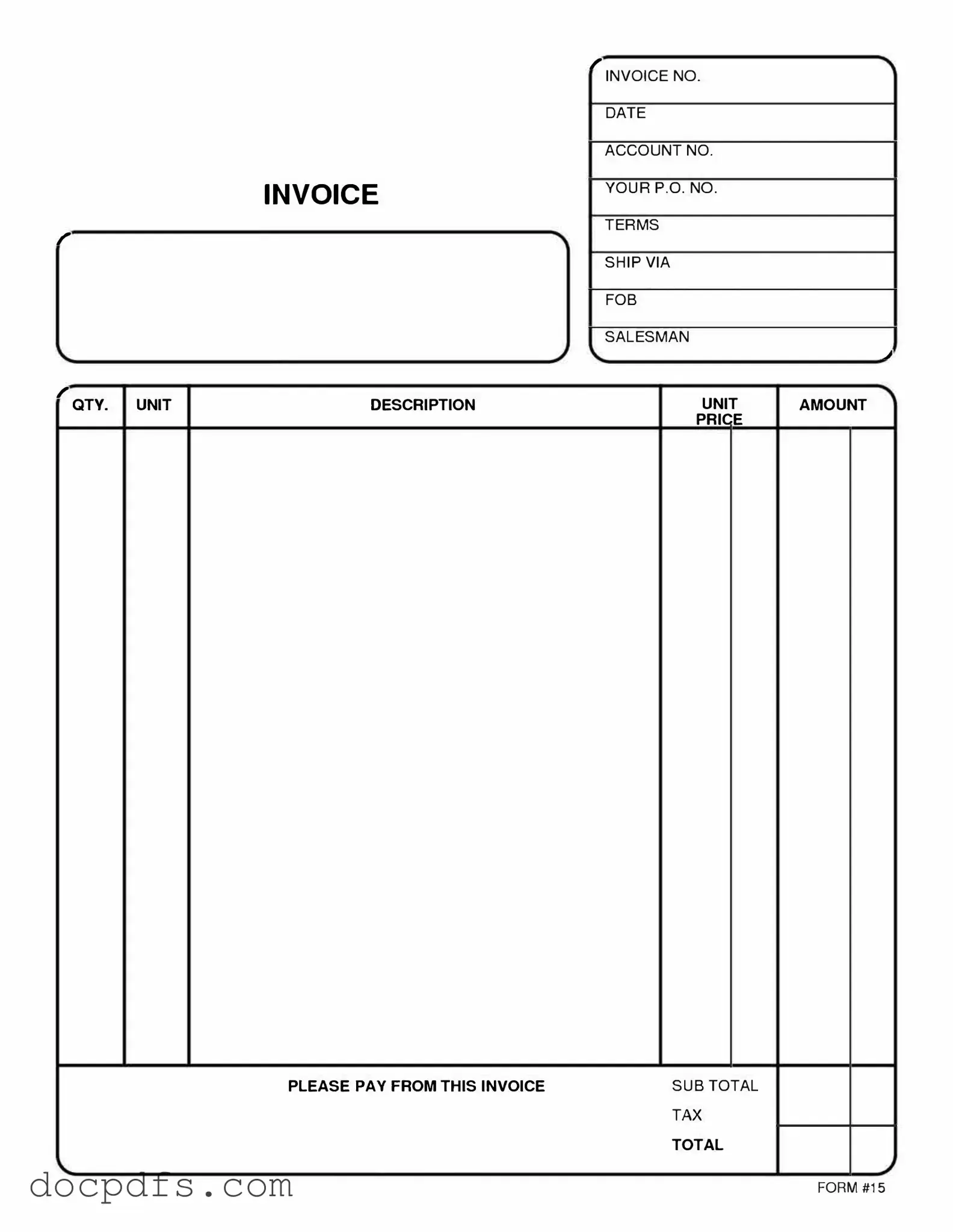 Free And Invoice Pdf Template in PDF
