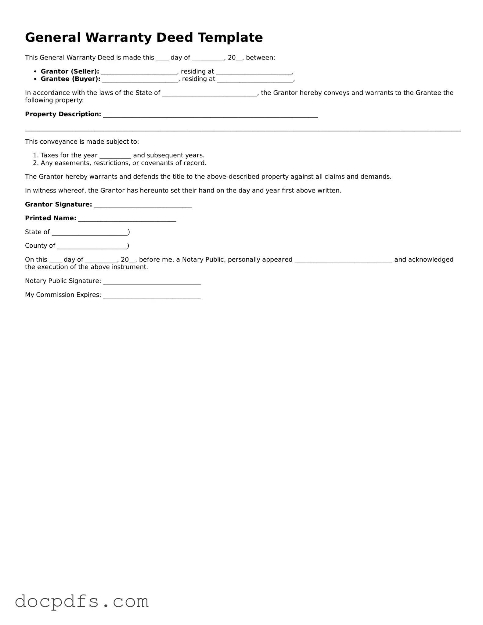 Legal Deed Document