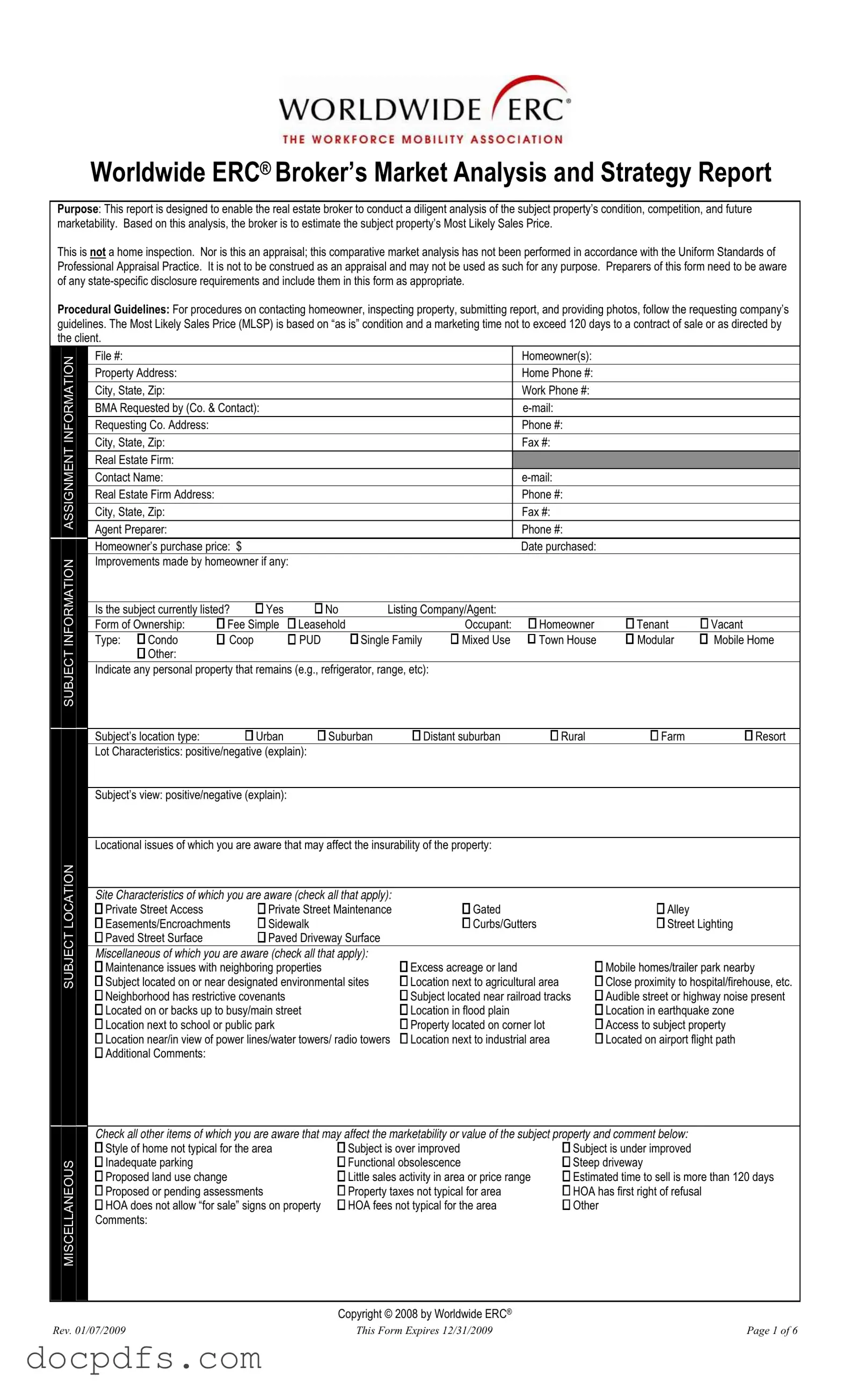 Erc Broker Market Analysis Template in PDF