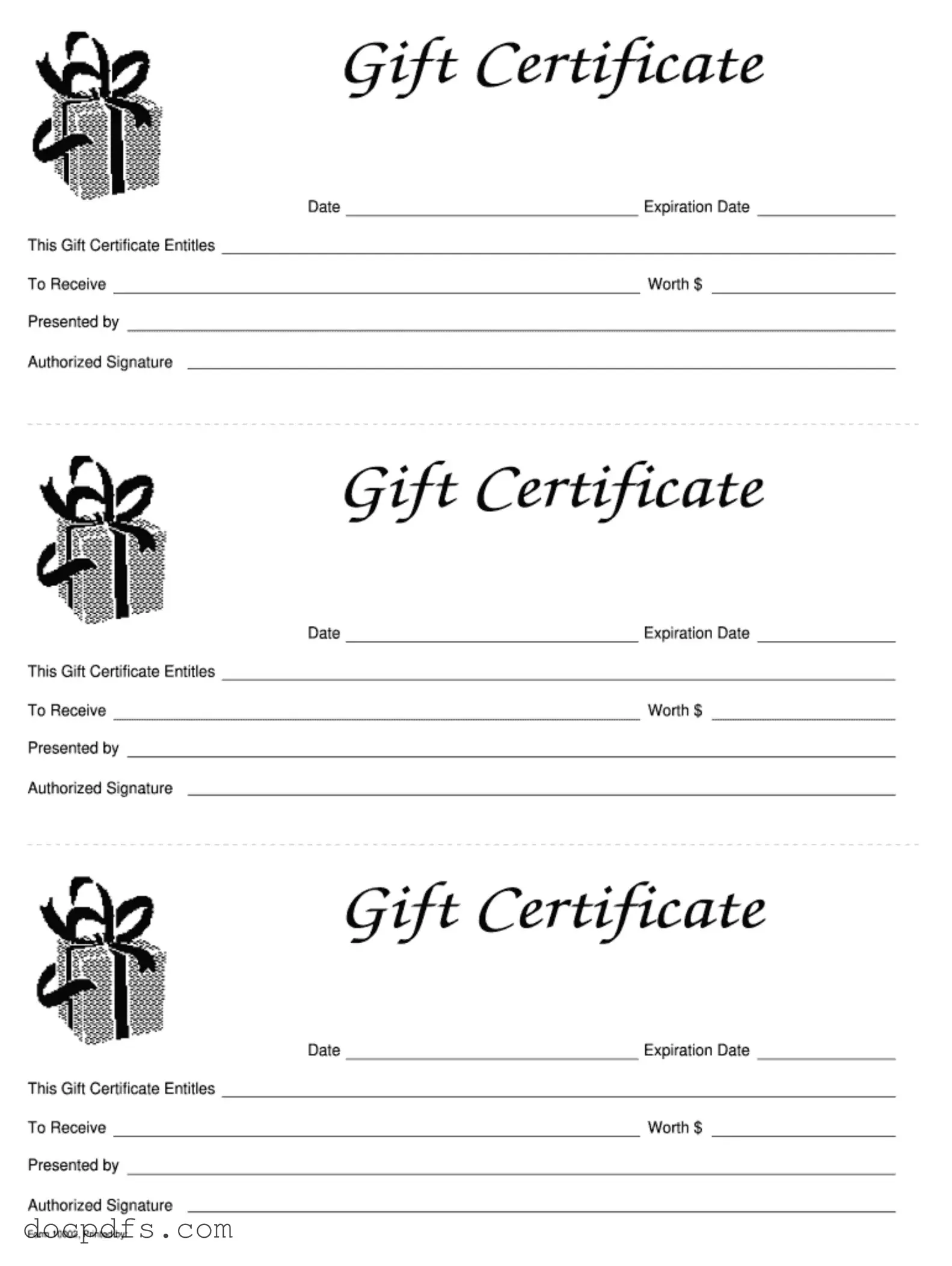 Gift Certificate Template in PDF