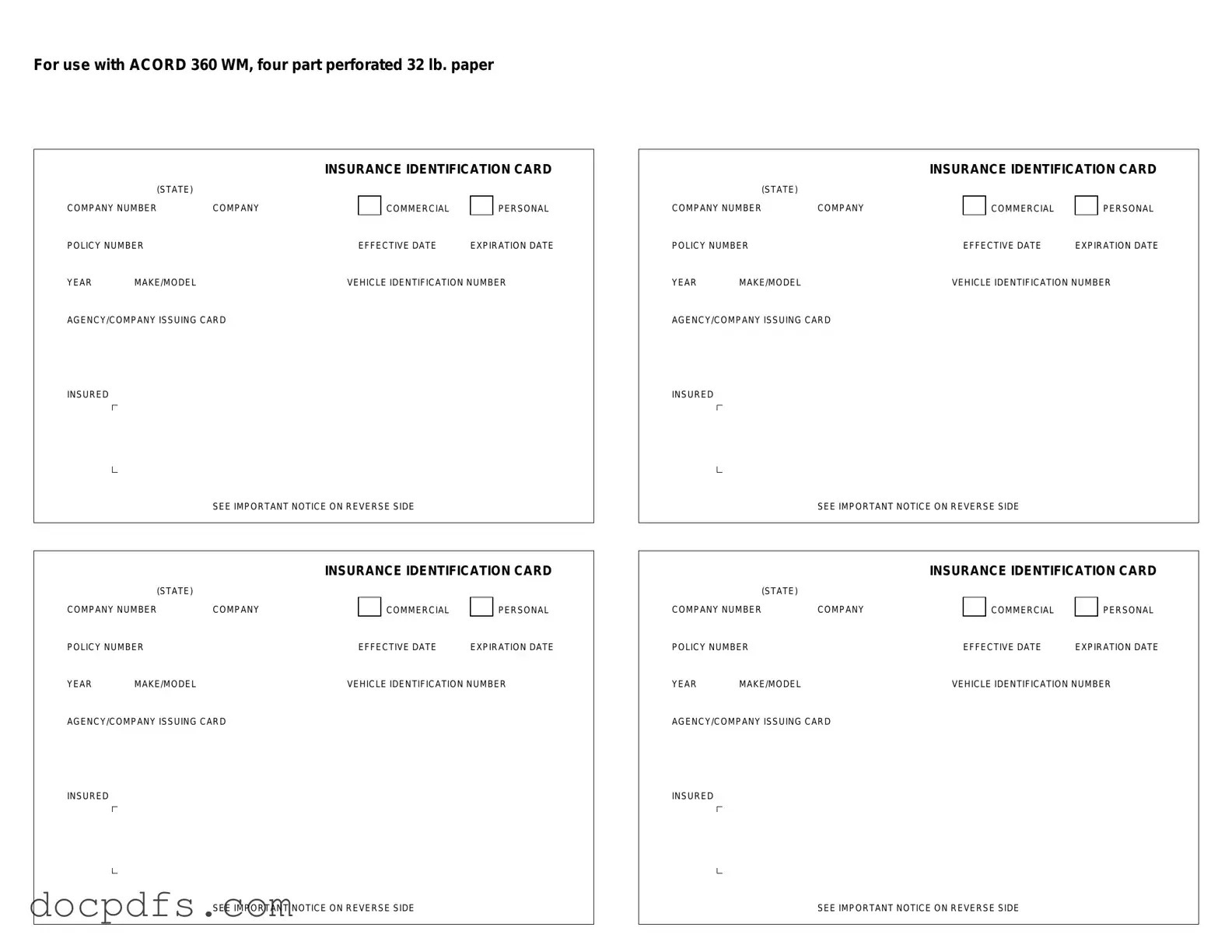 Acord 50 WM Template in PDF