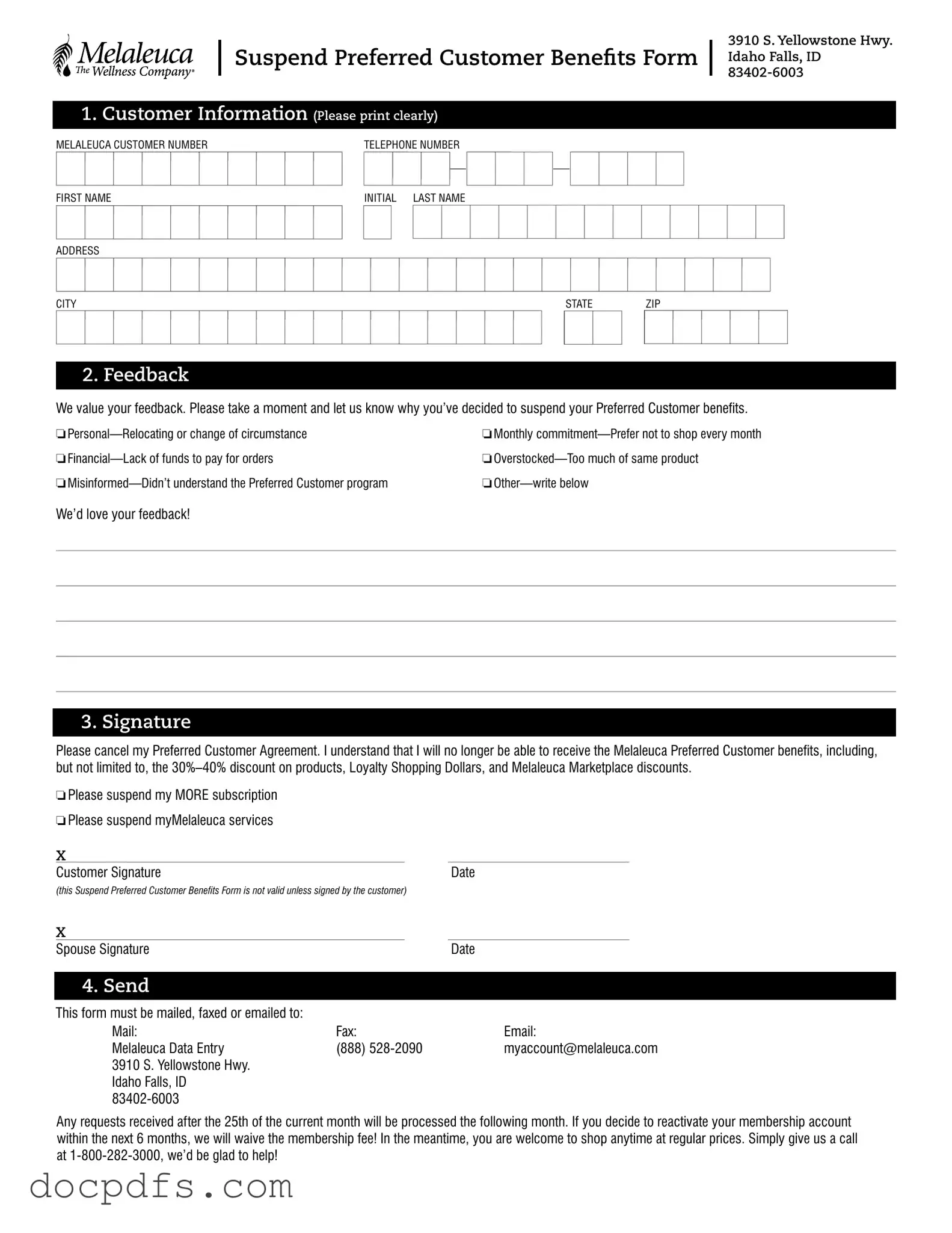Melaleuca Cancellation Template in PDF