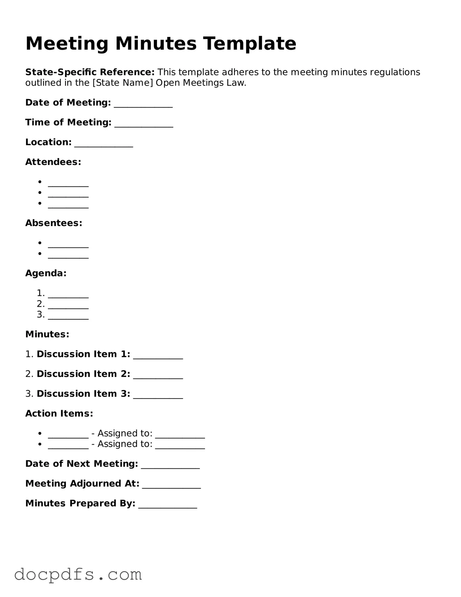 Legal Meeting Minutes Document