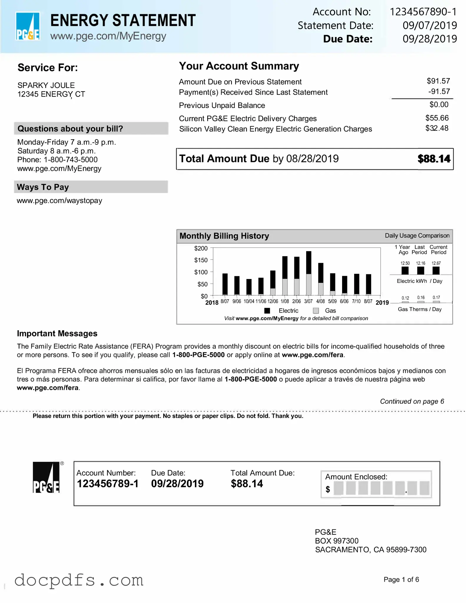 Utility Bill Template in PDF