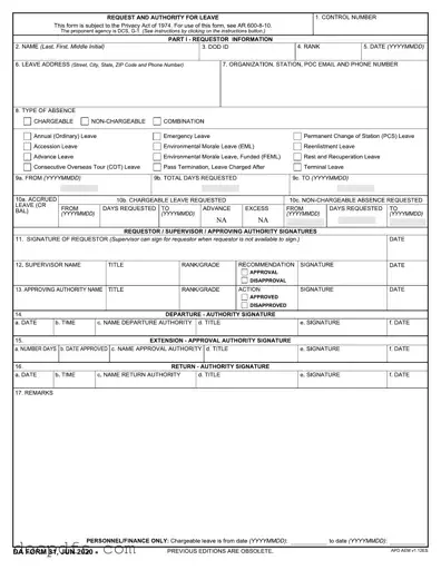 Da 31 Template in PDF