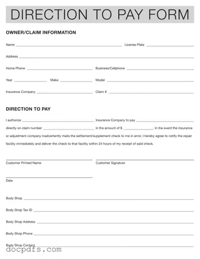 Authorization And Direction Pay Template in PDF