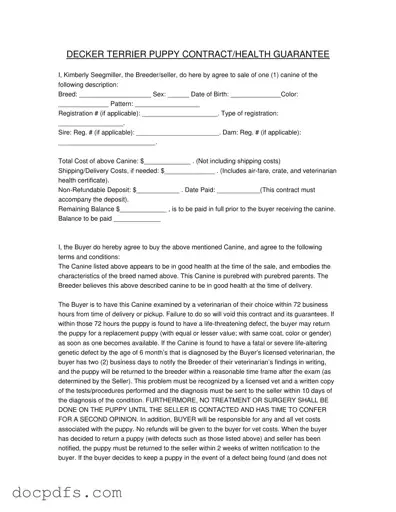 Health Guarantee Template in PDF