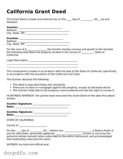 Free California Deed Form