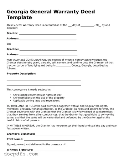 Free Georgia Deed Form