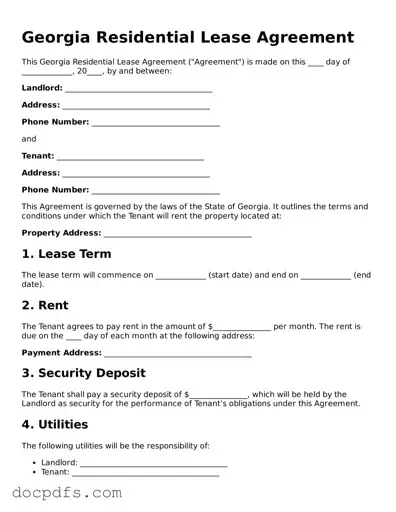 Free Georgia Lease Agreement Form