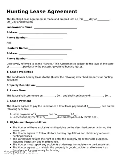 Legal Hunting Lease Agreement Document
