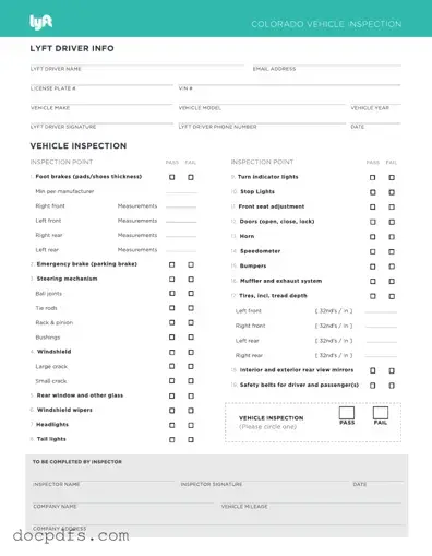 Lyft Inspection Template in PDF