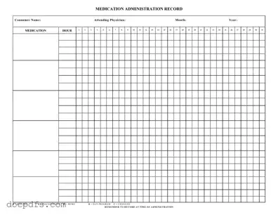 Medication Administration Record Sheet Template in PDF