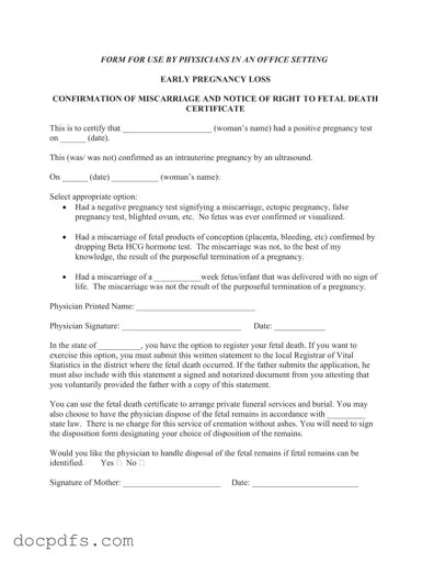 Miscarriage Discharge Paper Template in PDF