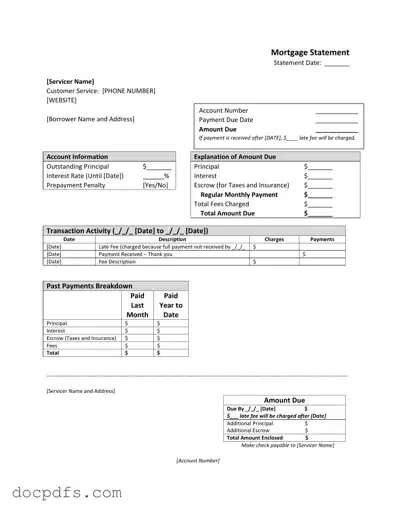 Mortgage Statement Template in PDF