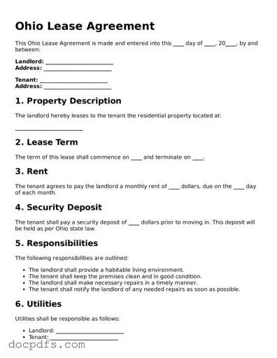 Free Ohio Lease Agreement Form