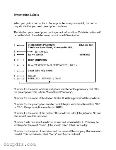 Prescription Label Template in PDF