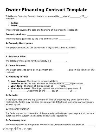 Legal Owner Financing Contract Document