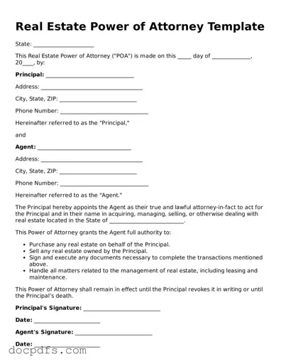 Legal Real Estate Power of Attorney Document