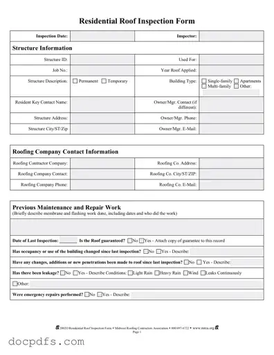 Roof Inspection Template in PDF