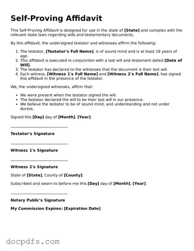 Legal Self-Proving Affidavit Document