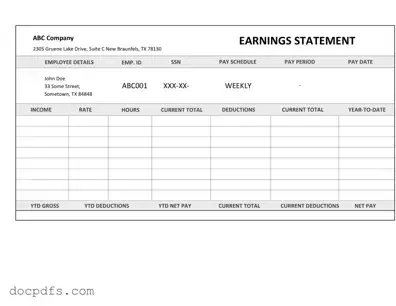 Independent Contractor Pay Stub Template in PDF