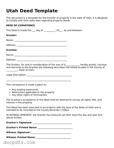 Free Utah Deed Form