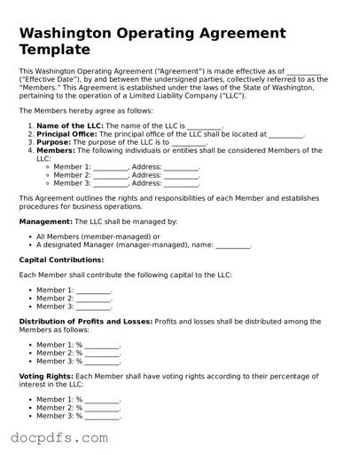 Free Washington Operating Agreement Form